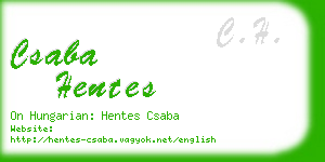 csaba hentes business card